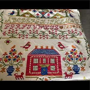 Vintage 60's Fieldcrest Cross-stitch Full-size Bedspread